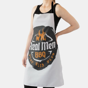 Barbecue-Grill Graue Flammen Echte Männer BBQ Schürze