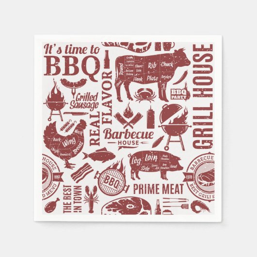 Barbecue-Grill-Papier Serviette (Vorderseite)