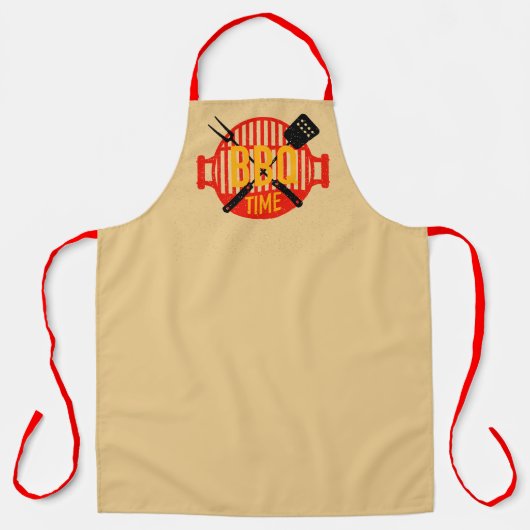 Barbecue Grill Time Fork Spatula Tools Schürze (Vorderseite)