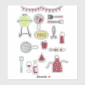 Barbecue GRILLEN Cook Out Aufkleber (Blatt)