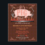 Barbecue GRILLEN Funny Pig Geburtstagsparty Einladungspostkarte<br><div class="desc">Diese Postkarten für GRILLEN- oder Schweinegrost-Party Einladung eignen sich ideal für jedes Party im Freien, z.B. Geburtstag oder ein Party im Garten mit Freunden. Das Design zeigt ein rosa Schwein über einem Feuer mit Würstchen auf den Gabeln und den Worten: "Lass uns ausbrechen!" Das Design umfasst auch Schnörkel und einen...</div>