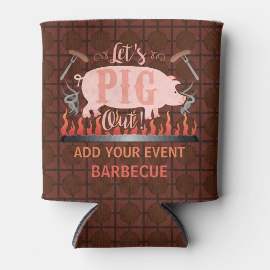 Barbecue GRILLEN Funny Pig Summer Grilling Custom Dosenkühler (Vorderseite)