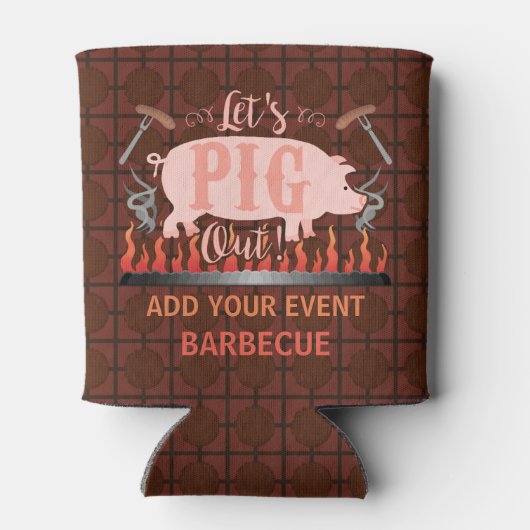 Barbecue GRILLEN Funny Pig Summer Grilling Custom Dosenkühler (Rückseite)