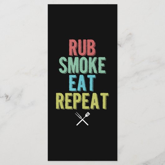 Barbecue GRILLEN Grill Master Grillen Fleisch Rauc Menükarte (Vorderseite)