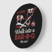 Barbecue GRILLEN Joke GIft Für Grill Master Koch Große Wanduhr (Winkel)