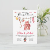 Barbecue GRILLEN Probe Dinner Rot Gingham Einladung (Stehend Vorderseite)