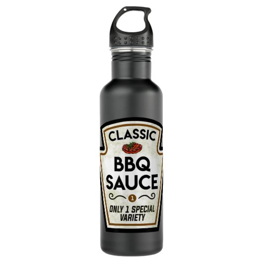 Barbecue GRILLEN Sauce Flaschenetikett Halloween Edelstahlflasche (Vorderseite)