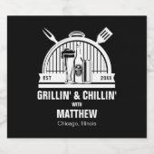 Barbecue Grillin' & Chillin Bachelor Party Bierflaschenetikett (Einzelnes Label)