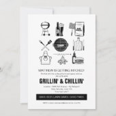 Barbecue Grillin' & Chillin Bachelor Party Einladung (Vorderseite)