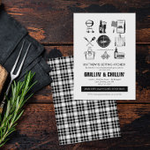 Barbecue Grillin' & Chillin Bachelor Party Einladung