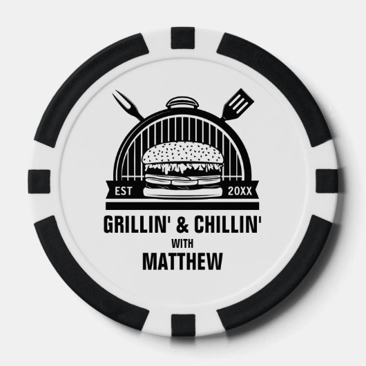 Barbecue Grillin' & Chillin Bachelor Party Pokerchips (Vorderseite)