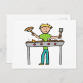 Barbecue Grillmaster GRILLEN Postkarte (Vorne/Hinten)