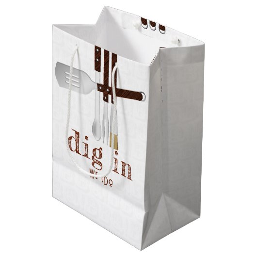 Barbecue-Hochzeit Mittlere Geschenktüte (Vorderseite Schrägansicht)
