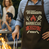 Barbecue King Apron with Custom Name Schürze