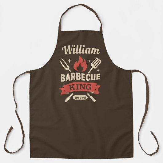 Barbecue King Custom Grill Apron -Personalize Name Schürze (Vorderseite)