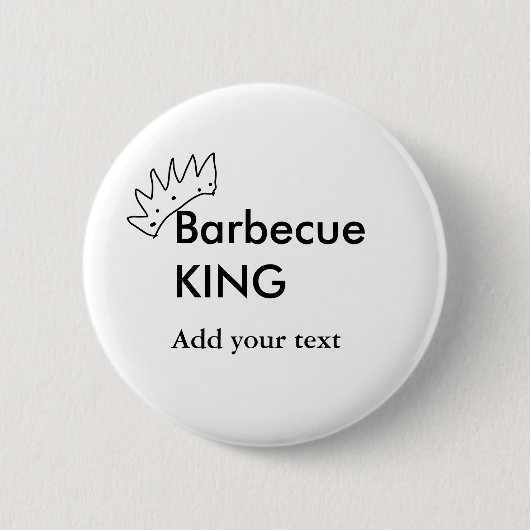 Barbecue King hinzufügen Namen Text Männer Küche B Button (Vorderseite)