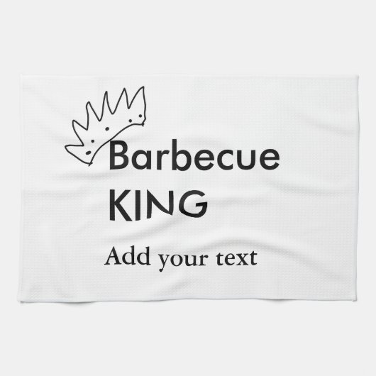 Barbecue King hinzufügen Namen Text Männer Küche B Geschirrtuch (Horizontal)