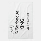 Barbecue King hinzufügen Namen Text Männer Küche B Geschirrtuch (Vertikal)