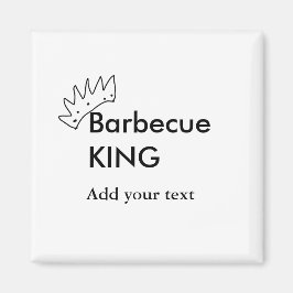 Barbecue King hinzufügen Namen Text Männer Küche B Magnet