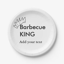 Barbecue King hinzufügen Namen Text Männer Küche B Pappteller