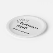 Barbecue King hinzufügen Namen Text Männer Küche B Pappteller (Schrägansicht)