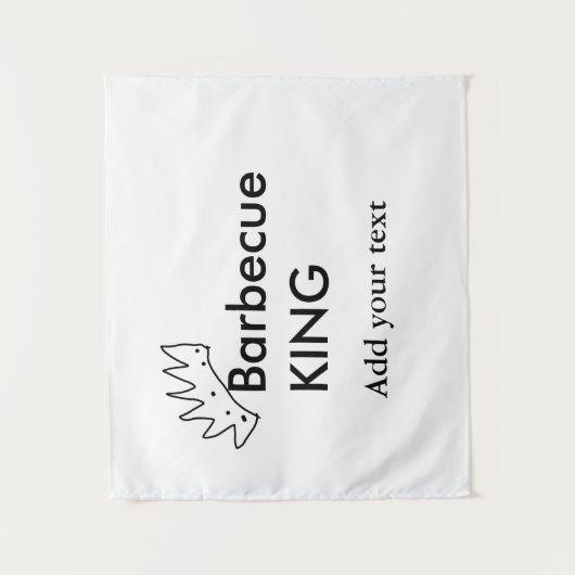 Barbecue King hinzufügen Namen Text Männer Küche B Wandteppich (Vorderseite)
