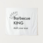 Barbecue King hinzufügen Namen Text Männer Küche B Wandteppich (Vorderseite (Horizontal))