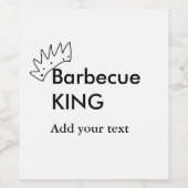 Barbecue King hinzufügen Namen Text Männer Küche B Weinetikett (Einzelnes Label)