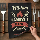 Barbecue King - Kitchen Towel (Custom Name) Geschirrtuch