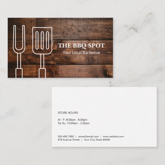Barbecue | Koch | Restaurantbesitzer Visitenkarte (Vorne/Hinten)