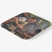 Barbecue Man Birthday Pappteller (Gewinkelt)