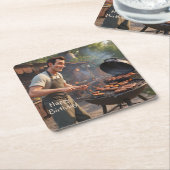 Barbecue Man Birthday Rechteckiger Pappuntersetzer (angewinkelt)
