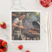 Barbecue Man Birthday Serviette (Beispiel)