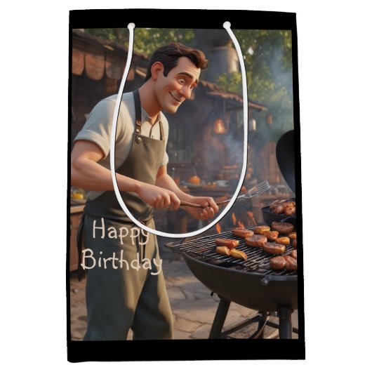 Barbecue Man Mittlere Geschenktüte (Vorderseite)