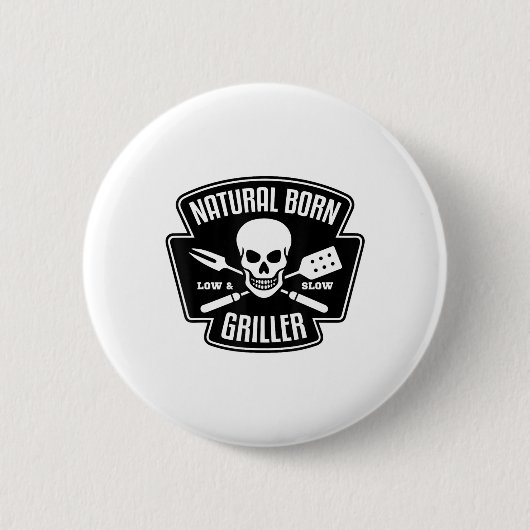 Barbecue Natural Geboren Griller Funny Grill Maste Button (Vorderseite)
