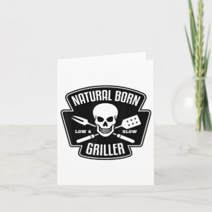 Barbecue Natural Geboren Griller Funny Grill Maste Karte