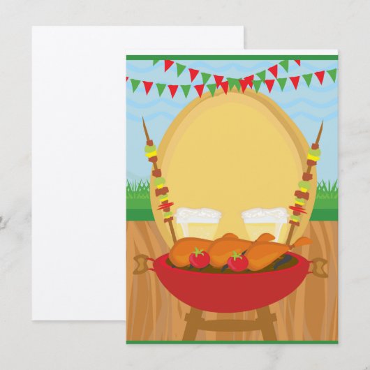 Barbecue-Party Einladung (Vorne/Hinten)