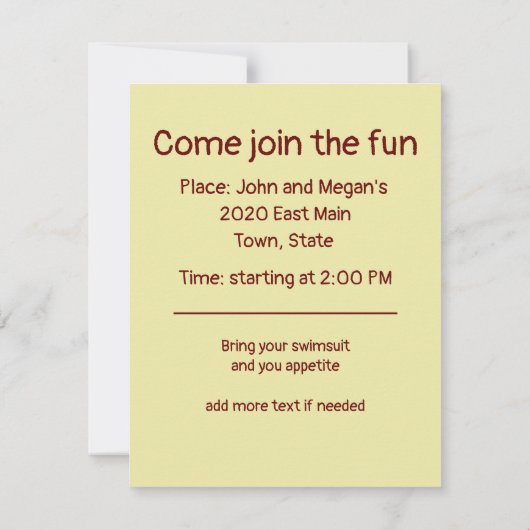 Barbecue-Party Einladung (Rückseite)