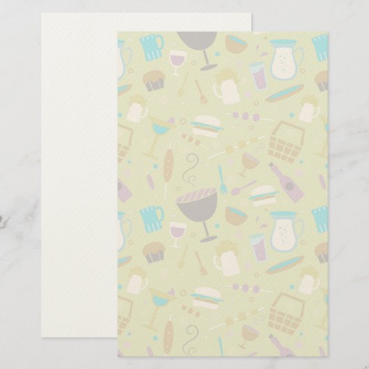 Barbecue Pattern Briefpapier (Vorne/Hinten)