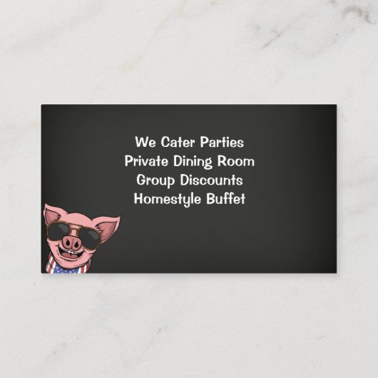 Barbecue Pig Illustration Visitenkarte für Halbpen (Rückseite)
