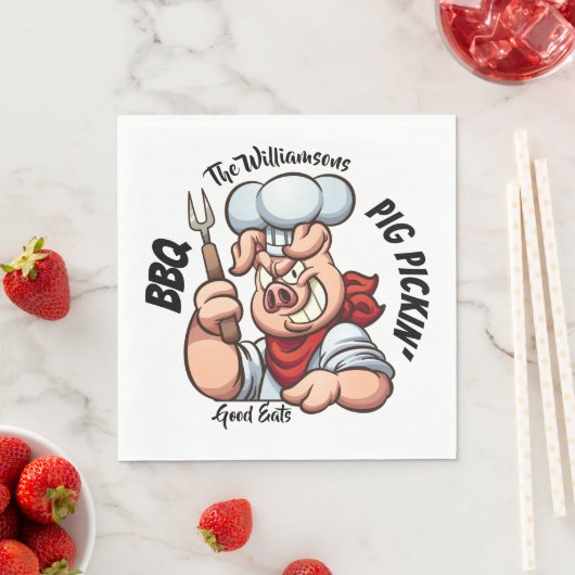 Barbecue Pig Pickin' Napkin Serviette (Beispiel)