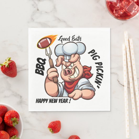 Barbecue Pig Pickin' Napkin Serviette (Beispiel)
