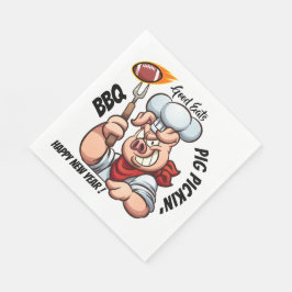 Barbecue Pig Pickin' Napkin Serviette