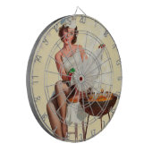 Barbecue Pin-Up Mädchen Dartscheibe (Vorderseite Links)