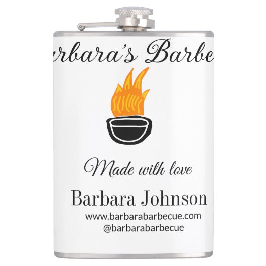 Barbecue Restaurant Küche Social Media Website Flachmann (Vorderseite)