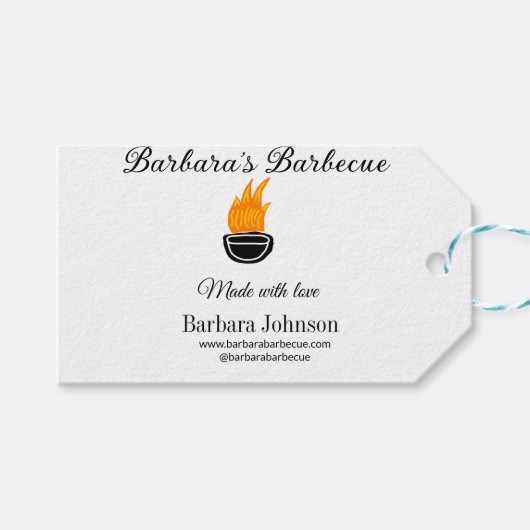Barbecue Restaurant Küche Social Media Website Geschenkanhänger (Vorderseite (Horizontal))