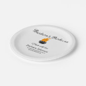 Barbecue Restaurant Küche Social Media Website Pappteller (Schrägansicht)