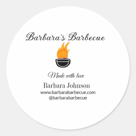 Barbecue Restaurant Küche Social Media Website Runder Aufkleber (Vorderseite)