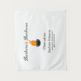 Barbecue Restaurant Küche Social Media Website Wandteppich