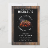 Barbecue Rustikales 30. Geburtstags-Party Einladung (Vorderseite)